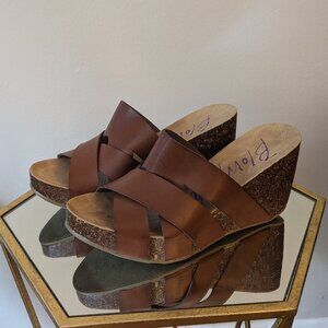 Blowfish Platform Wedge Sandals 8.5